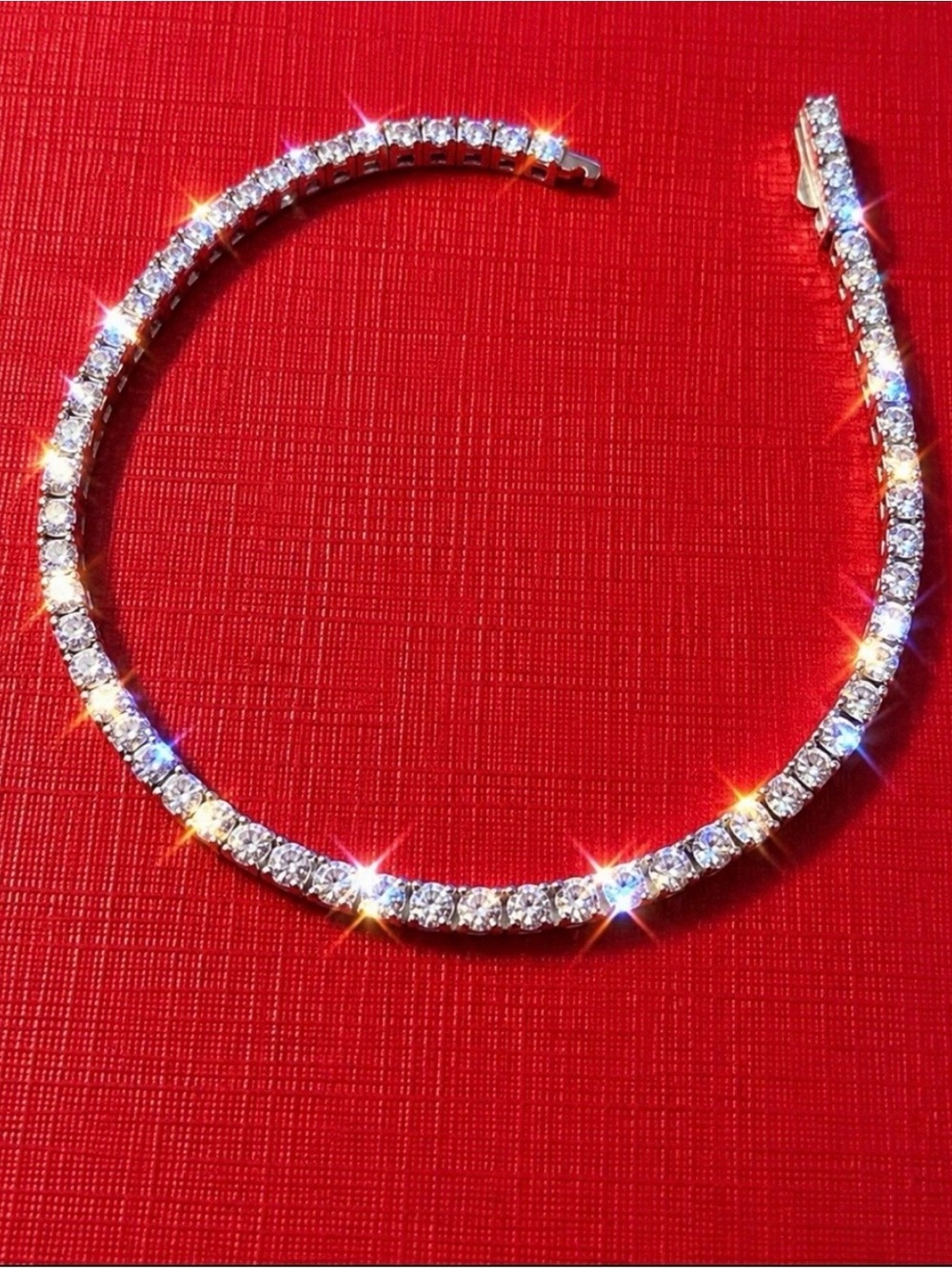 NEO NOVA 2mm Moissanite Tennis Bracelet 925 Sterling Silver 18cm 7.1”